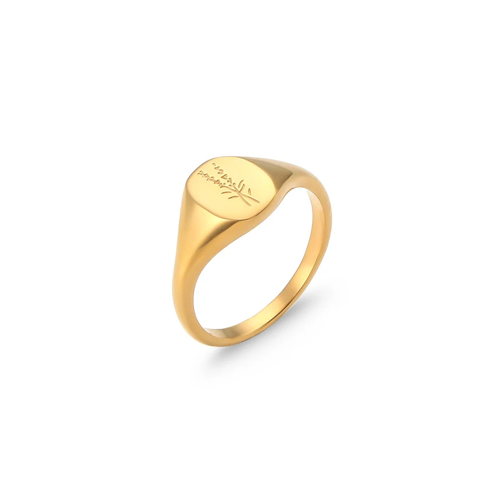 Anel Signet Flora