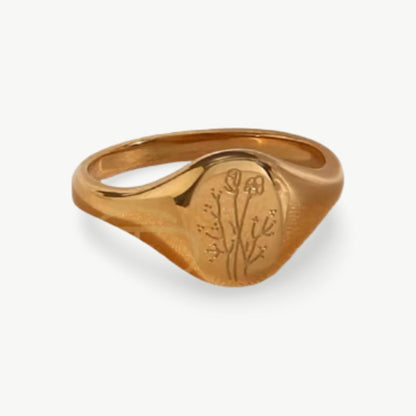 Anel Signet Flora