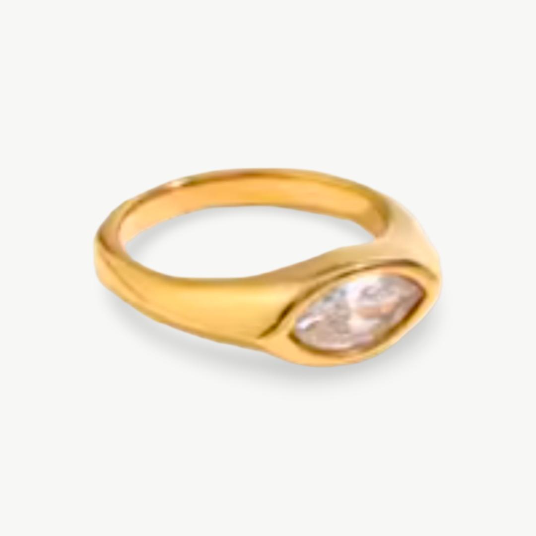 Anel Signet Marquise