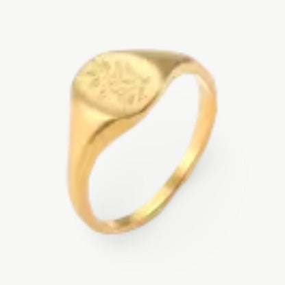 Anel Signet Flora