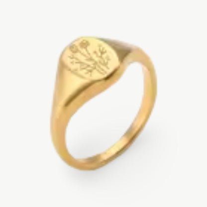 Anel Signet Flora