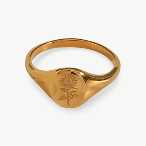 Anel Signet Flora