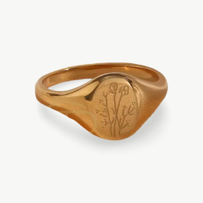 Anel Signet Flora