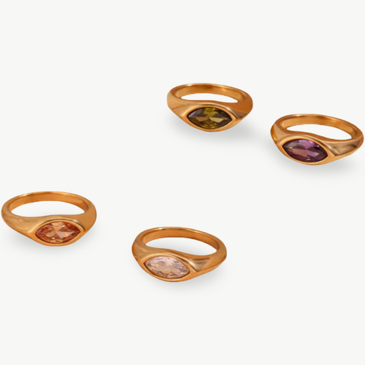 Anel Signet Marquise