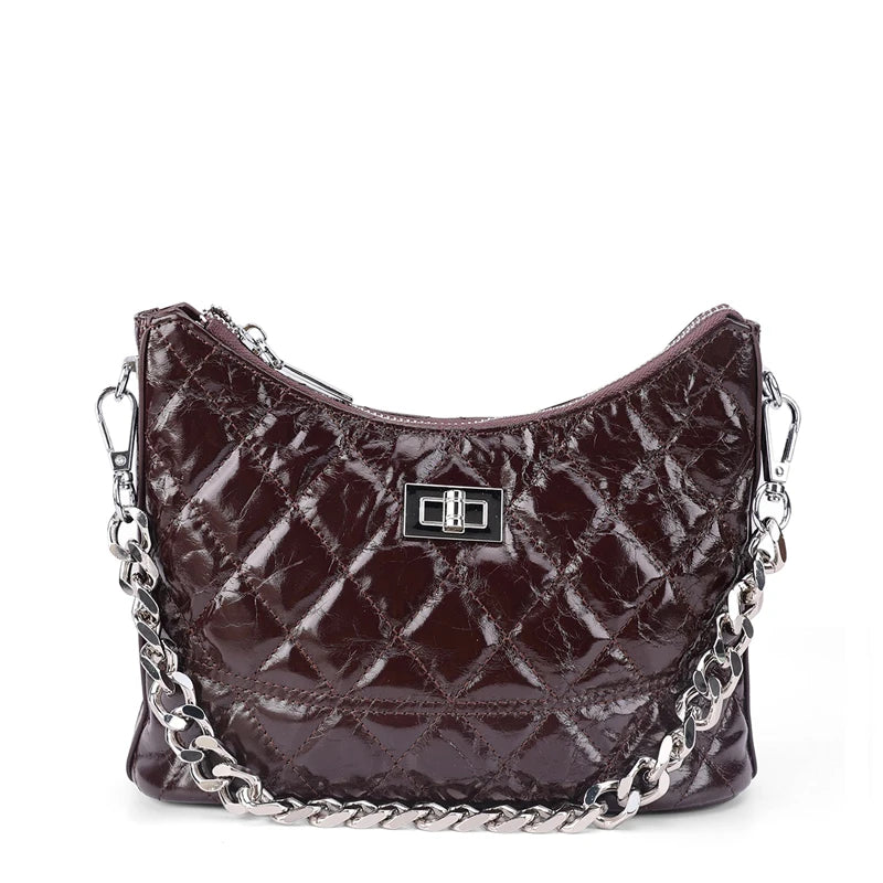 Bolsa Varenna – Couro Genuíno de Acabamento Craquelado