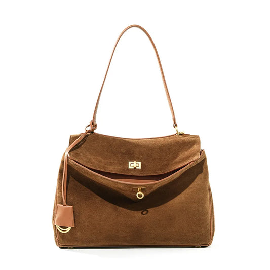 Bolsa Lugo – Camurça e Couro Genuíno