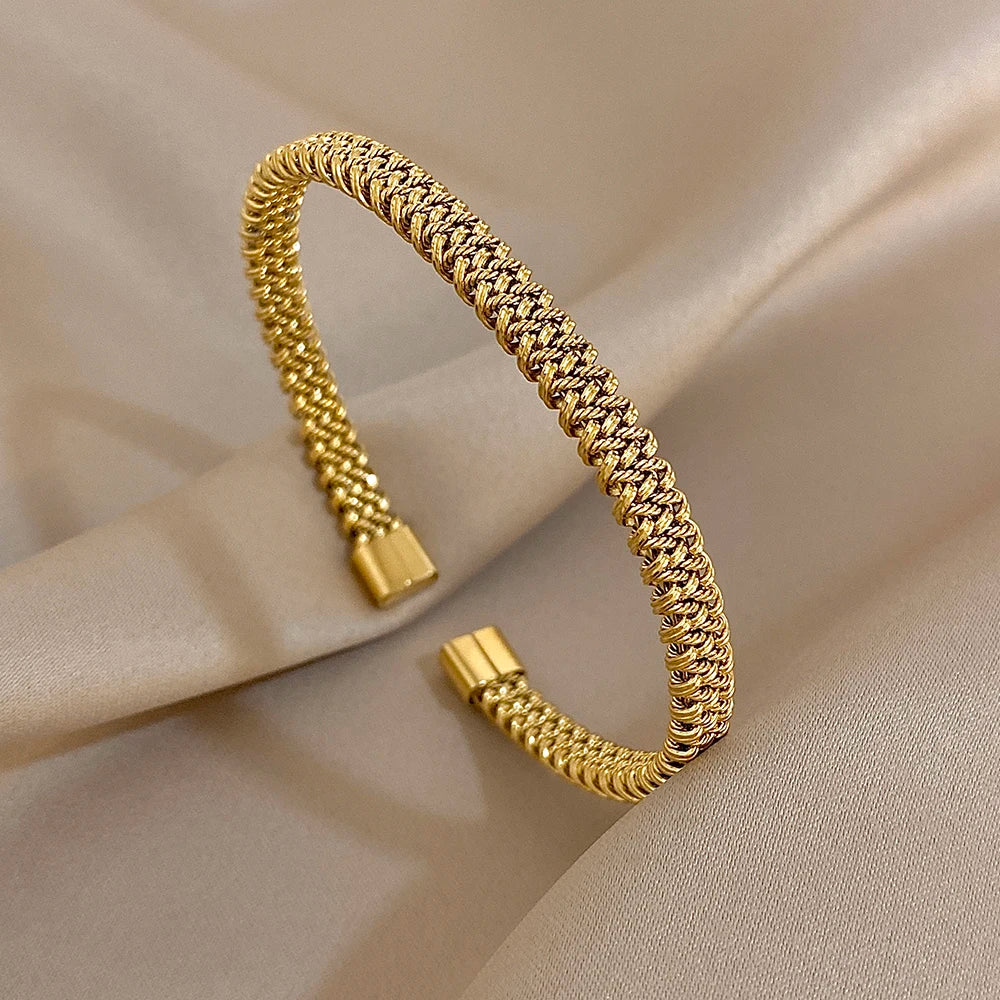 Bracelete Vintage Gold Weave