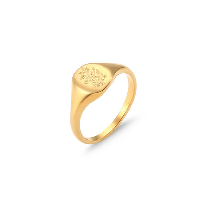 Anel Signet Flora