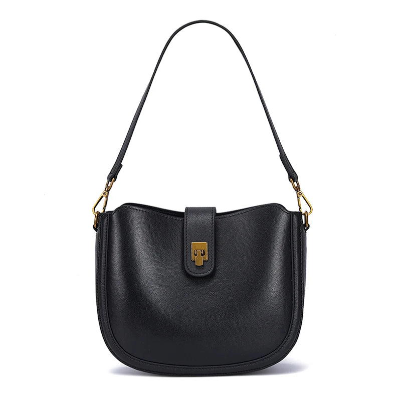 Bolsa Luna – Couro Genuíno de Acabamento Frosted