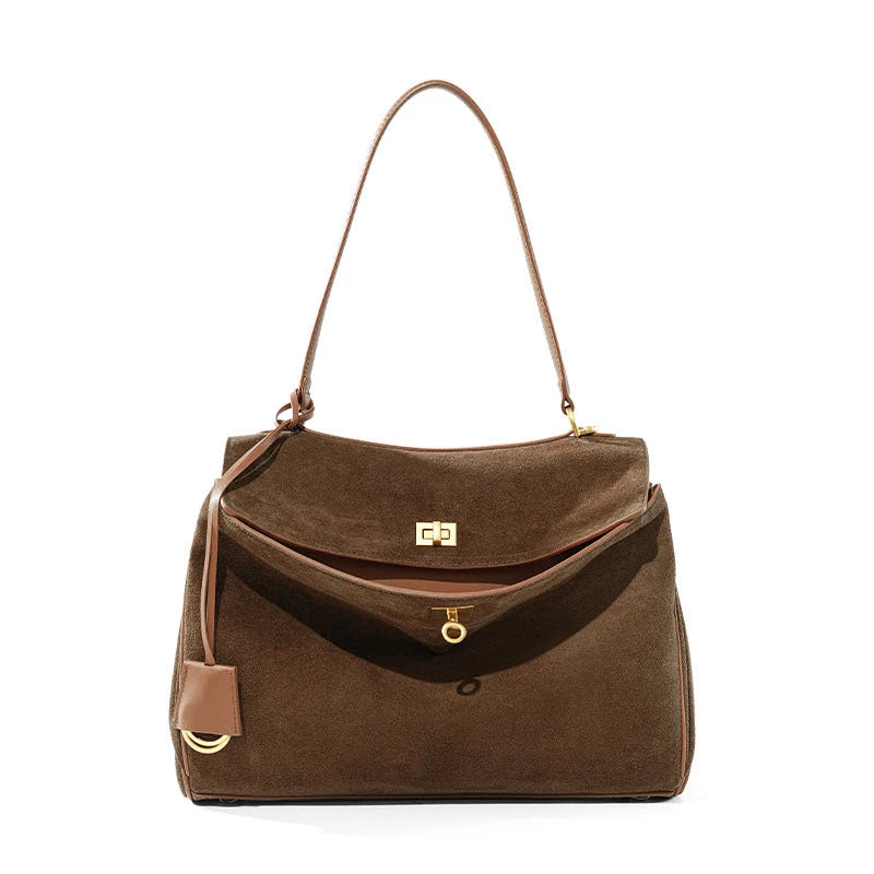 Bolsa Lugo – Camurça e Couro Genuíno