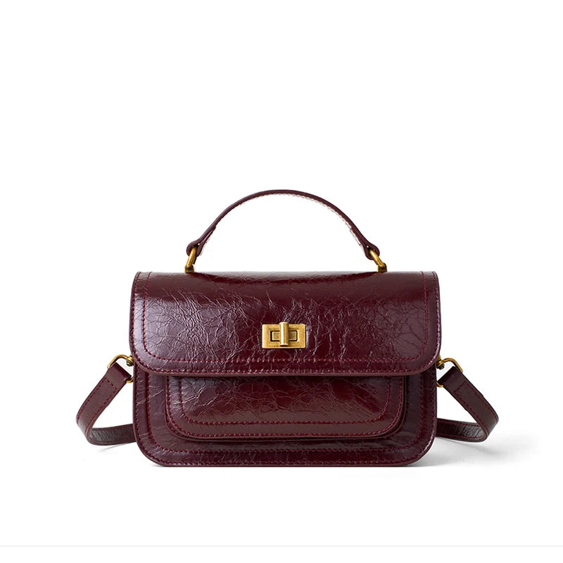 Bolsa Cremona – Couro Genuíno de Grão Integral de Acabamento Glossy