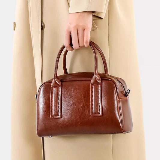 Bolsa Varese — Couro Genuíno de Acabamento Oil Wax