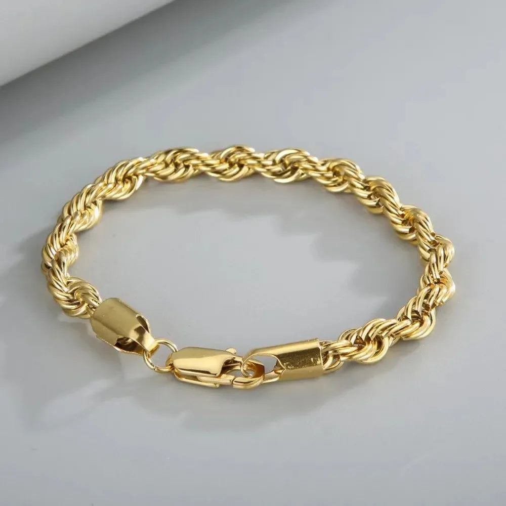 Pulseira elo cordão baiano silver & gold