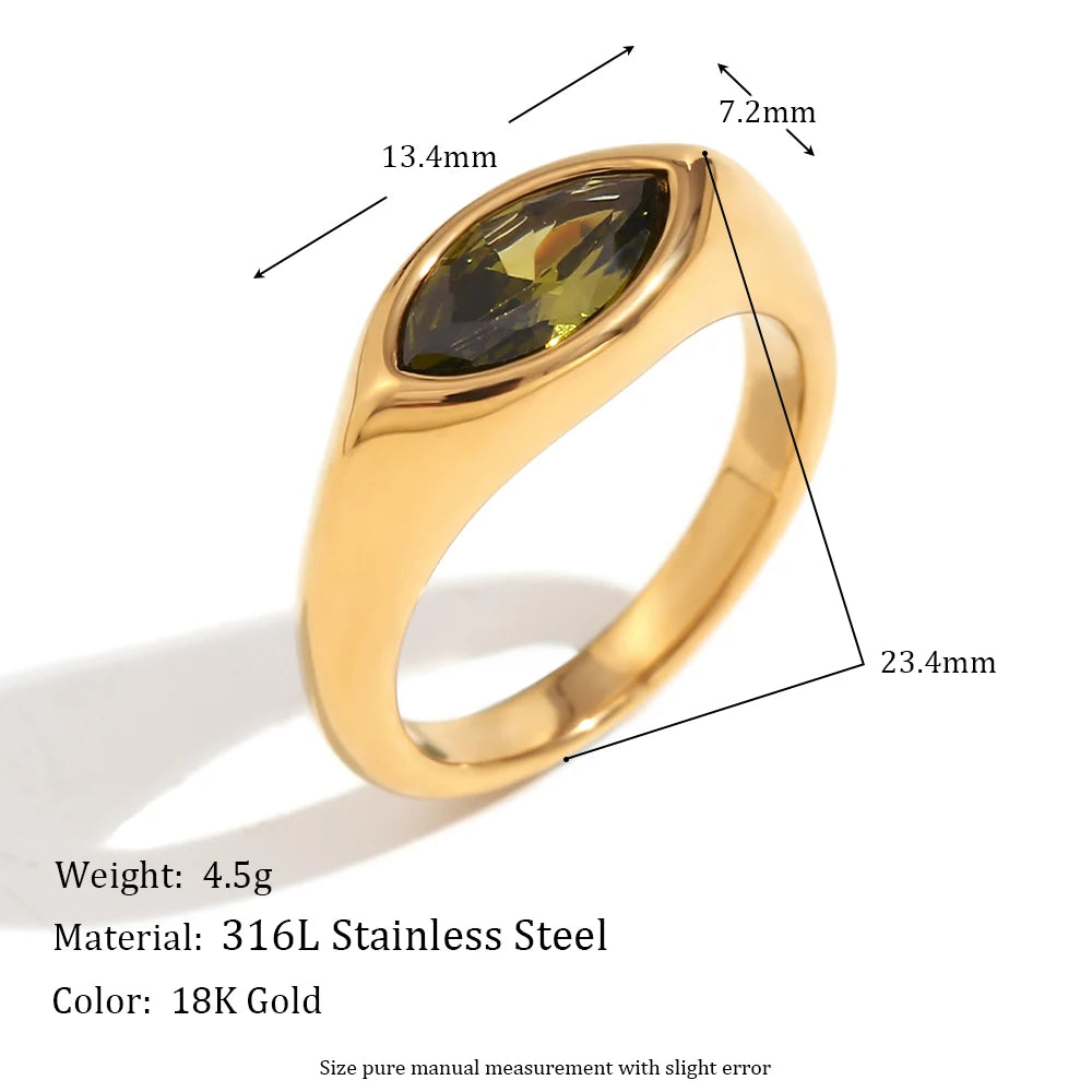 Anel Signet Marquise