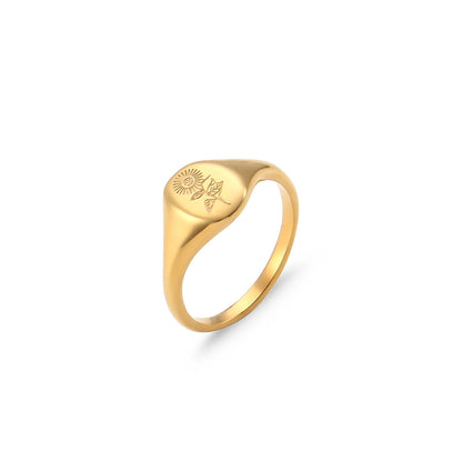 Anel Signet Flora