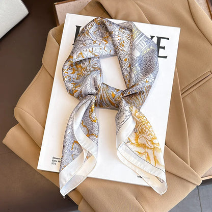 Lenço Floral Silk Touch 70x70
