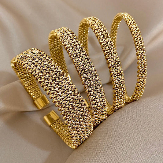 Bracelete Vintage Gold Weave
