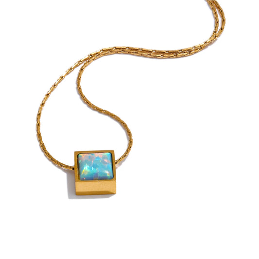 Colar Solitaire Opal