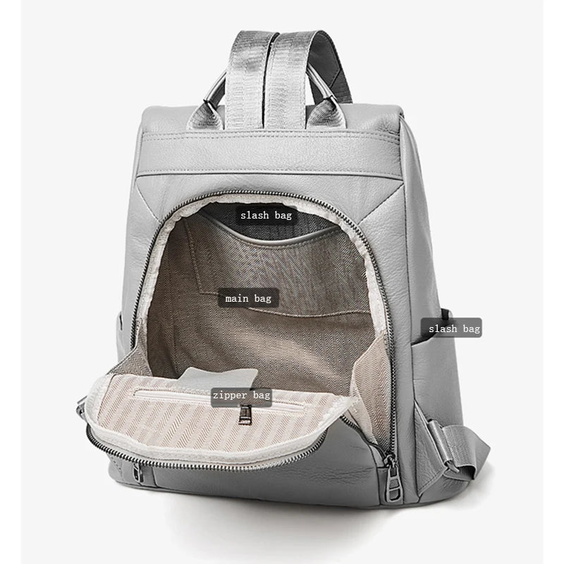 Mochila Antifurto Siena – Couro Genuíno de Grão Integral