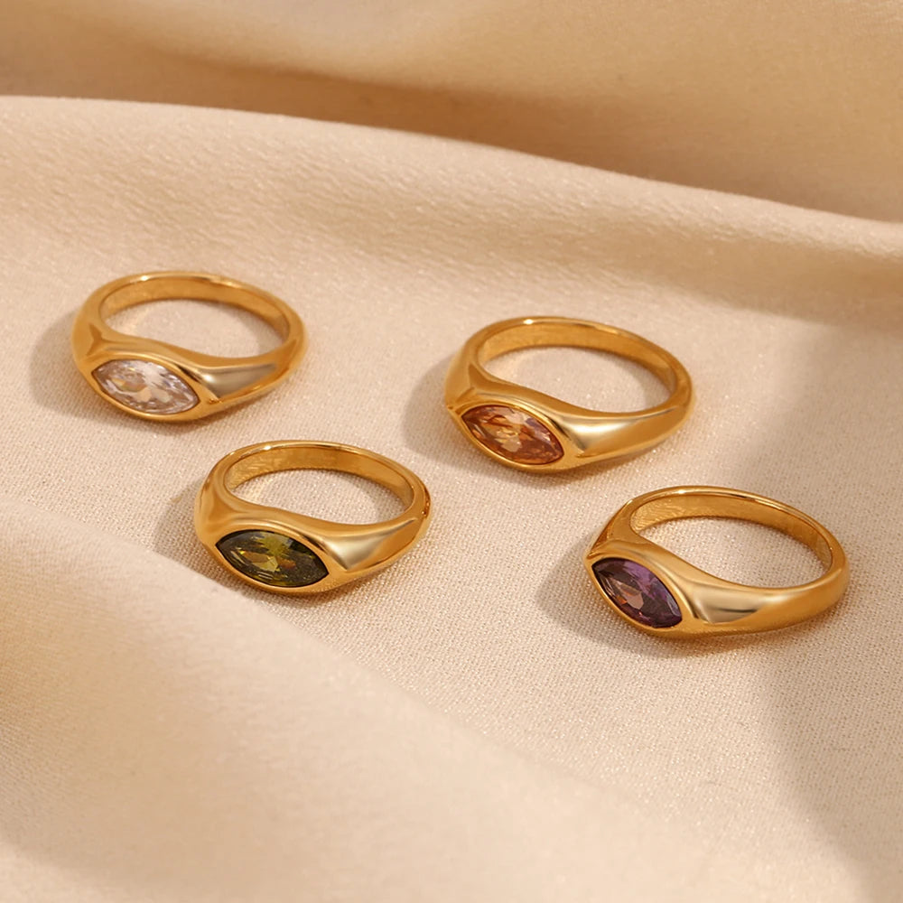Anel Signet Marquise