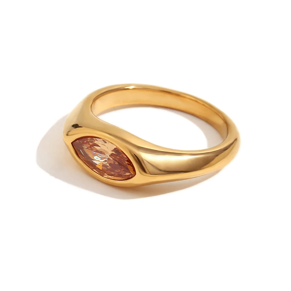 Anel Signet Marquise
