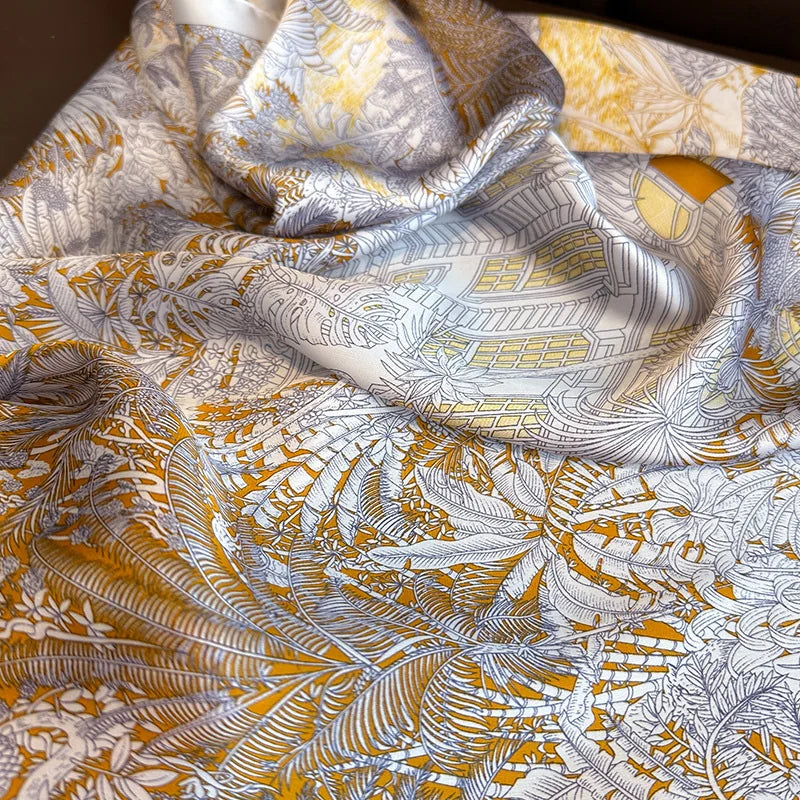 Lenço Floral Silk Touch 70x70