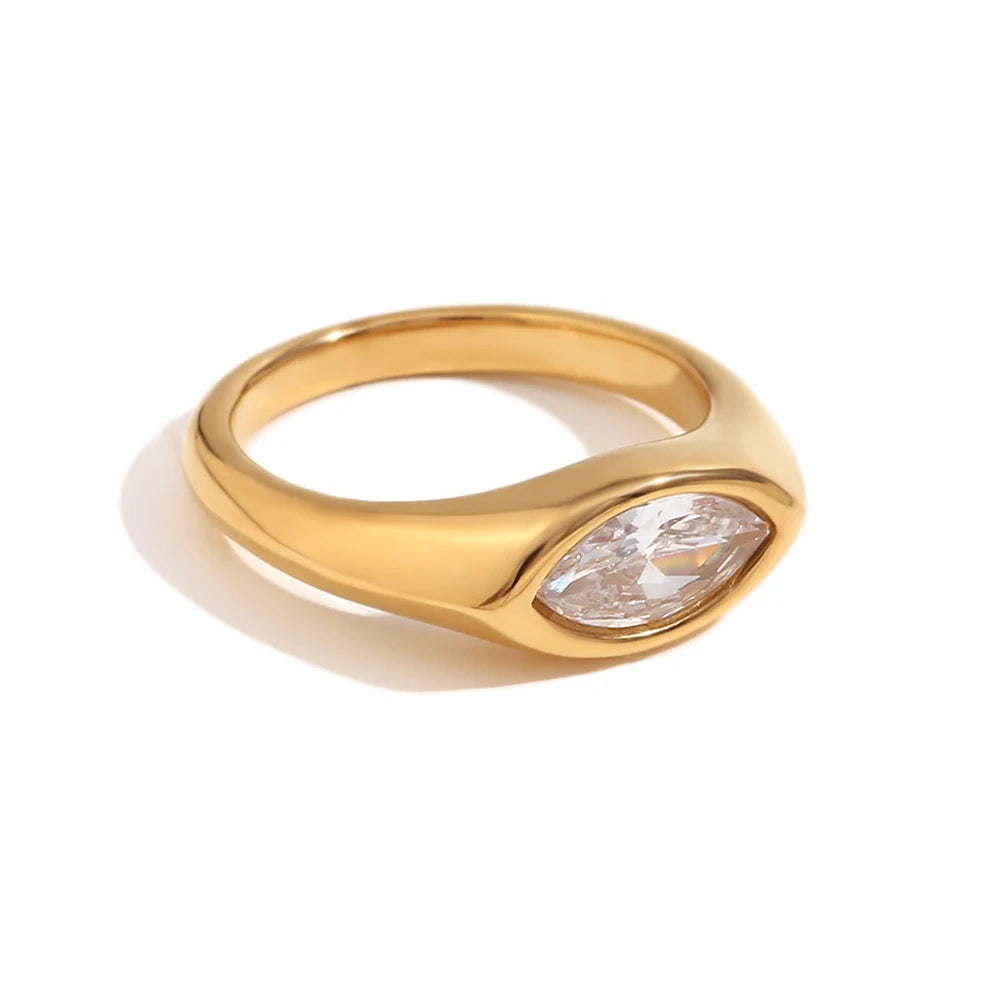 Anel Signet Marquise