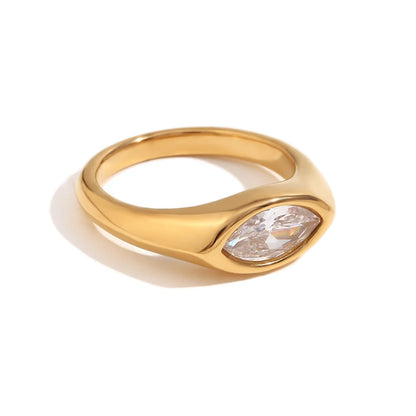 Anel Signet Marquise