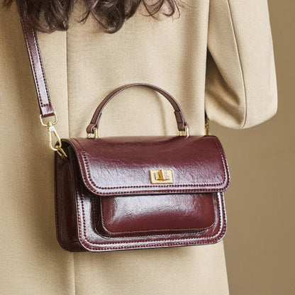 Bolsa Cremona – Couro Genuíno de Grão Integral de Acabamento Glossy
