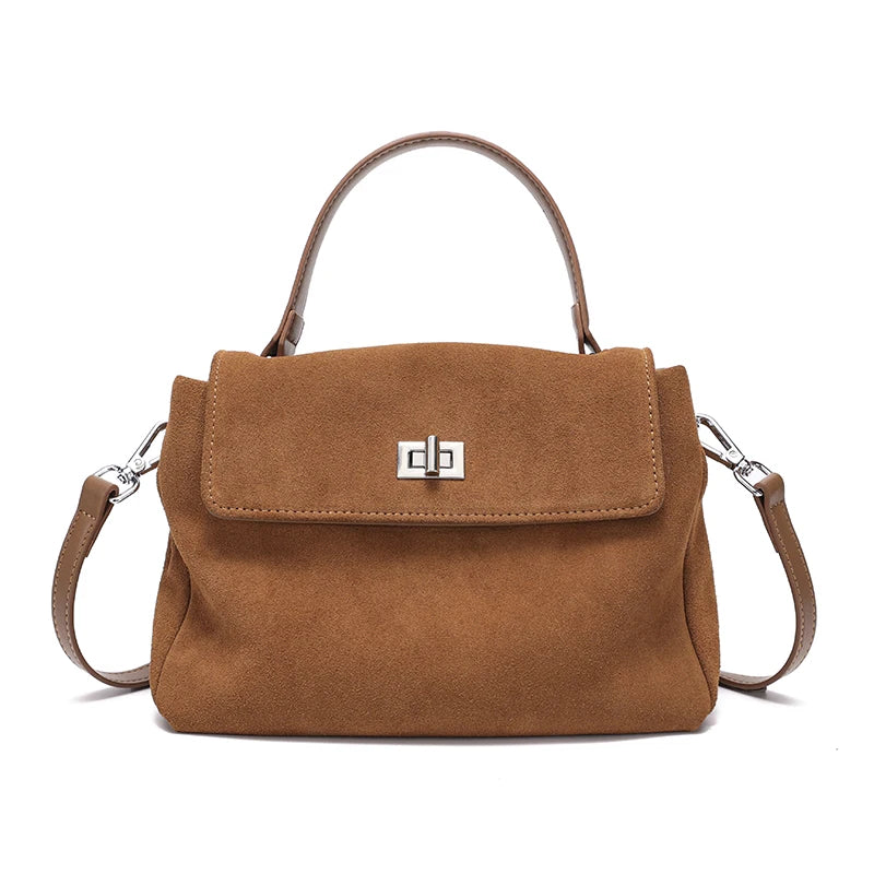 Bolsa Volterra – Couro Camurça Natural