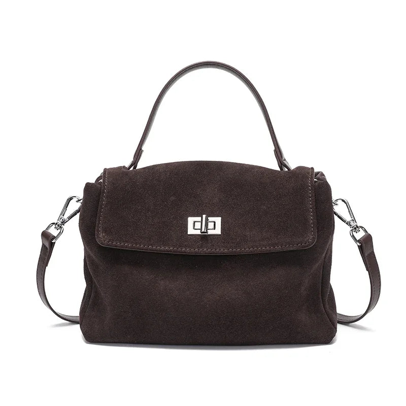 Bolsa Volterra – Couro Camurça Natural