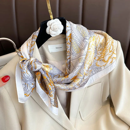 Lenço Floral Silk Touch 70x70