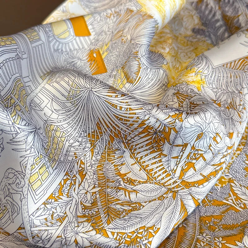 Lenço Floral Silk Touch 70x70