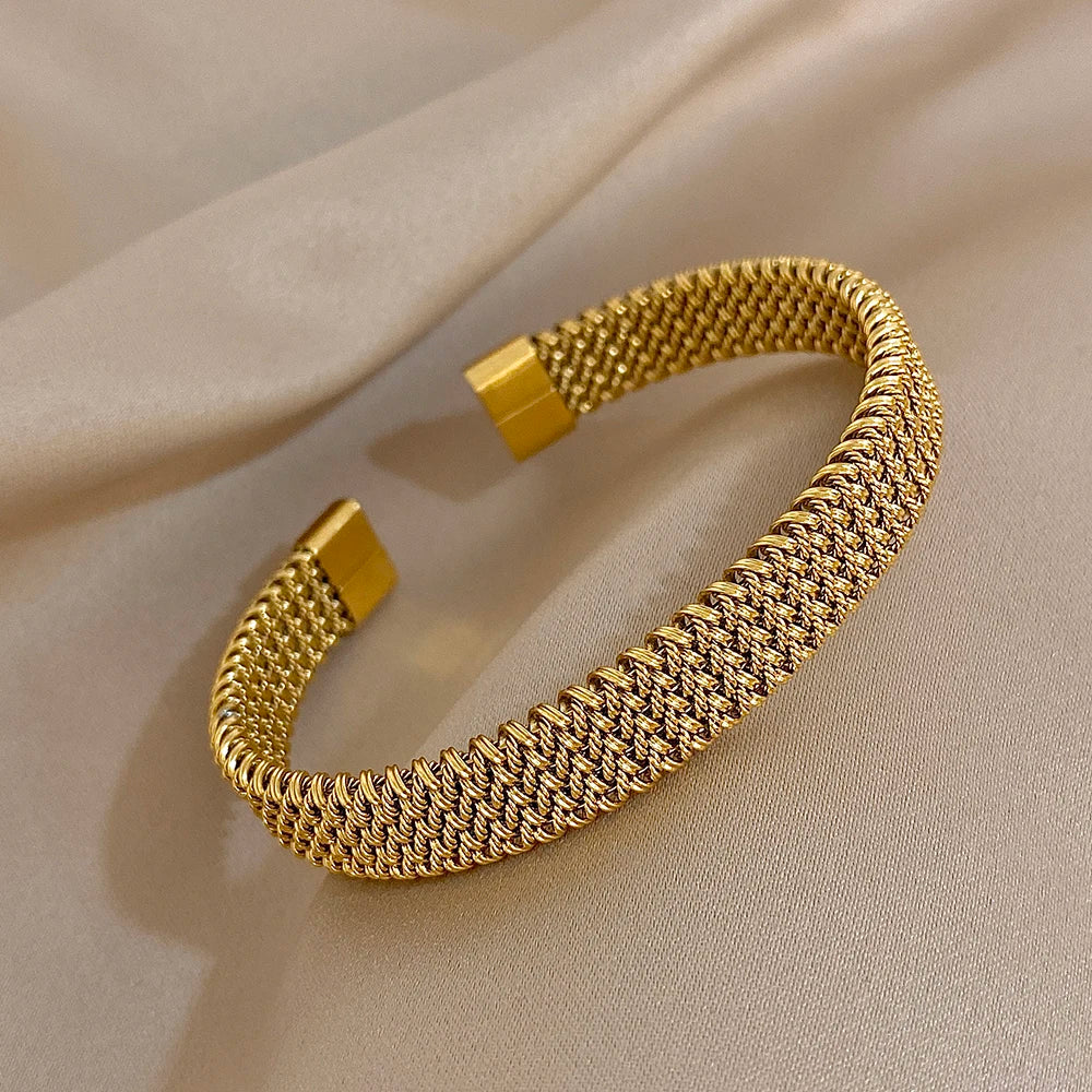 Bracelete Vintage Gold Weave
