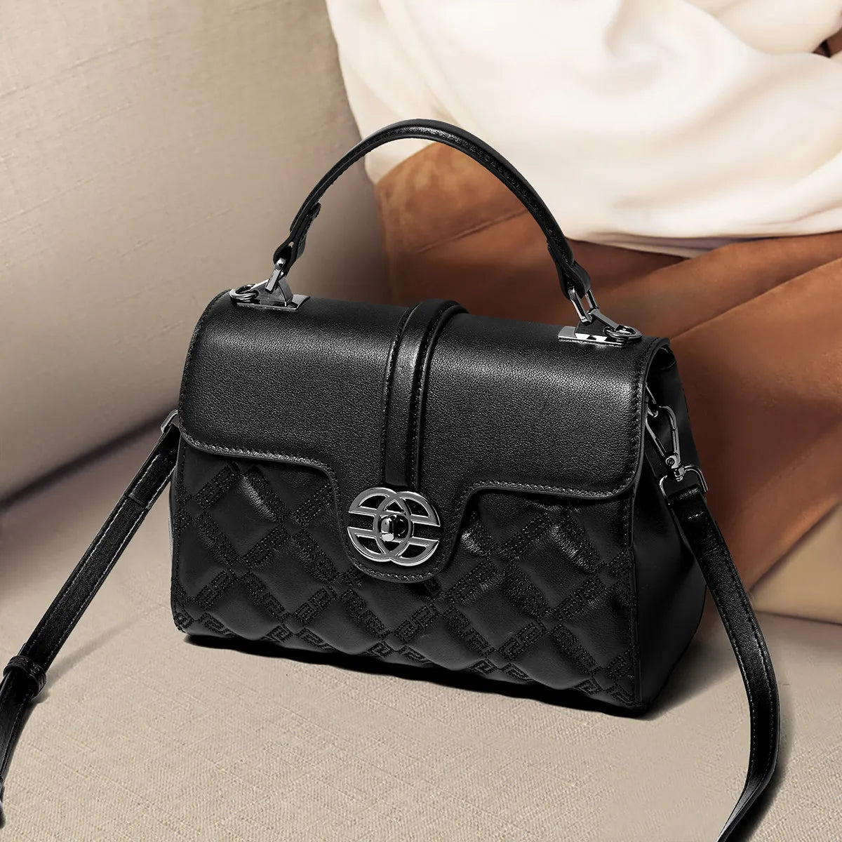 Bolsa Bergamo — Couro Genuíno de Grão Integral