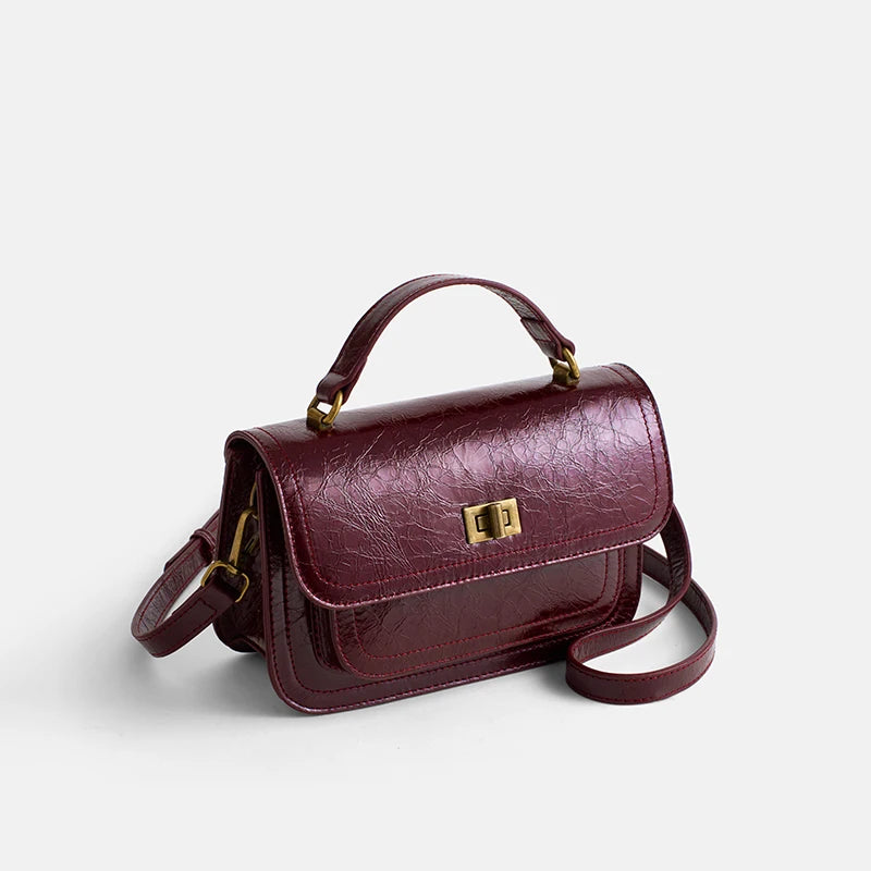 Bolsa Cremona – Couro Genuíno de Grão Integral de Acabamento Glossy