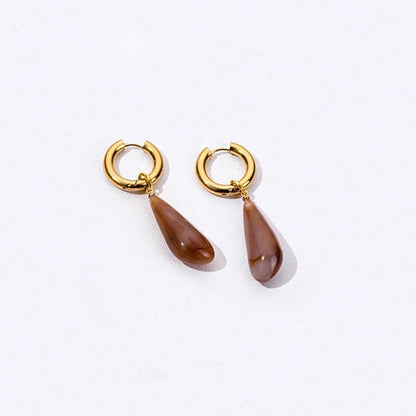 Brincos Drop Amber