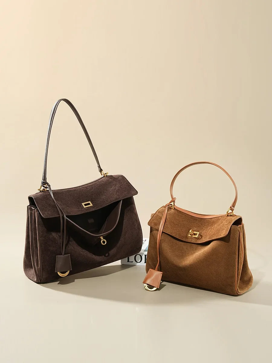 Bolsa Lugo – Camurça e Couro Genuíno