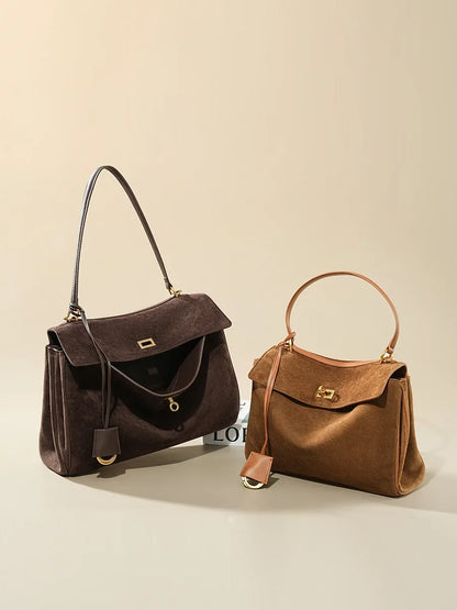 Bolsa Lugo – Camurça e Couro Genuíno