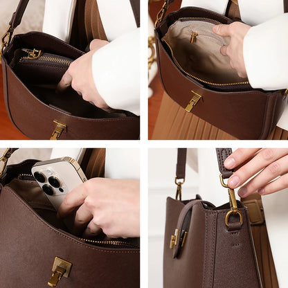 Bolsa Luna – Couro Genuíno de Acabamento Frosted