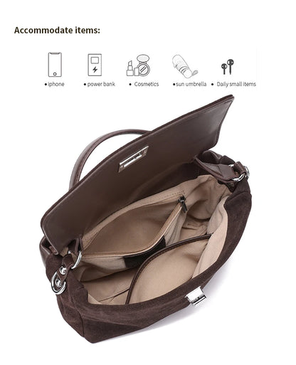 Bolsa Volterra – Couro Camurça Natural