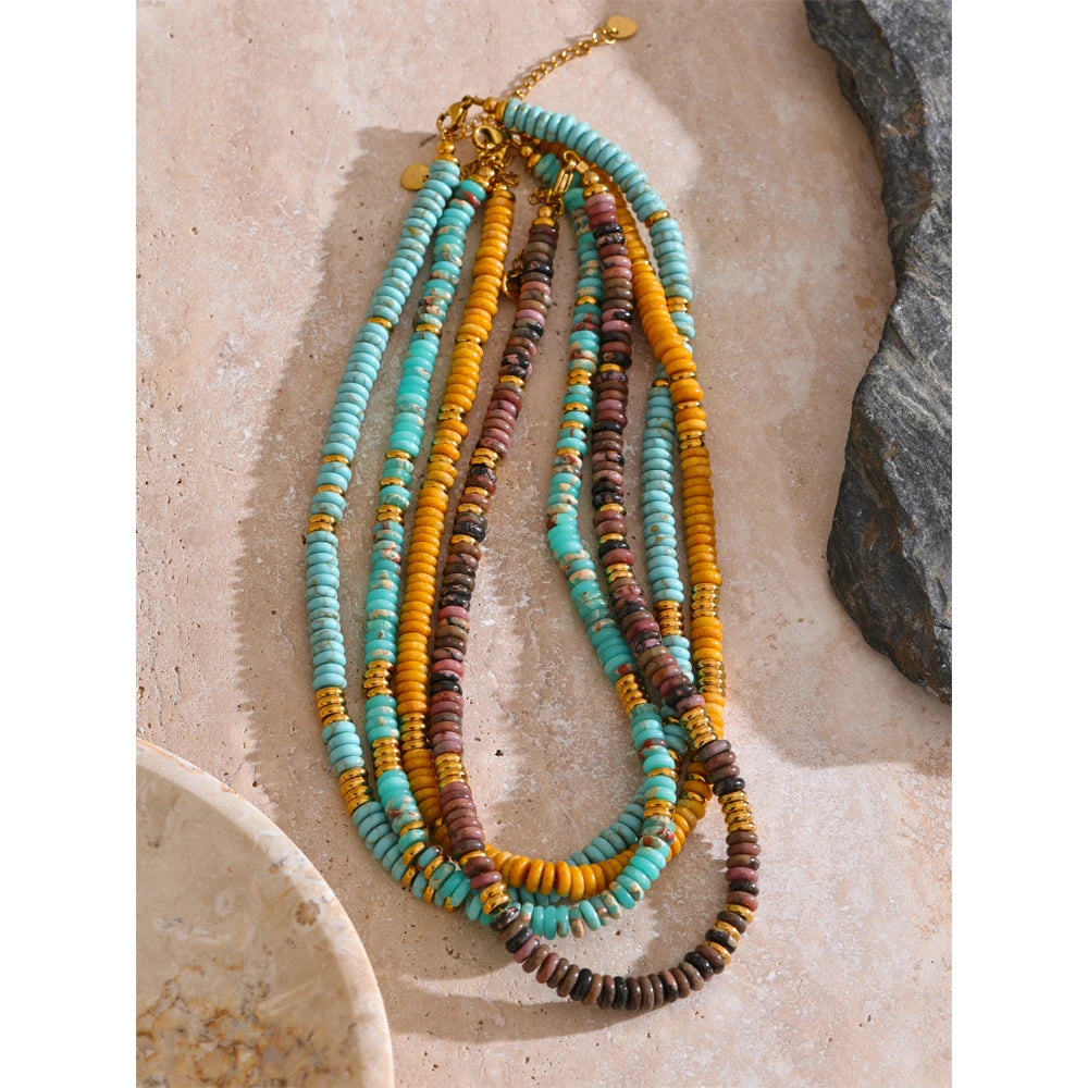 Colar Chroma em Pedras Naturais
